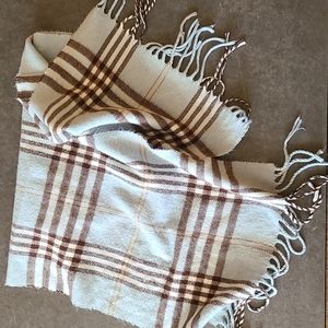 Blue and Brown Checkered Scarf